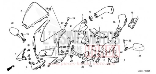 PANNEAU SUPERIEUR (CBR600RR3/4) CBR600RR3 de 2003
